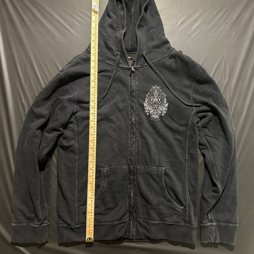 Obey Propaganda Spade Star Graphic Full Zip Hoodie Black XL Skate Streetwear